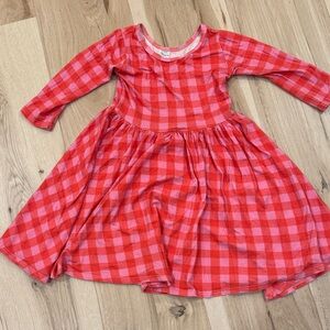 Vivie and Ash Girls Red and Pink Checkered Dress